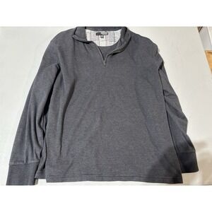 Murano Men's Long-Sleeve Sweater 1/4 Zip L Gray Striped